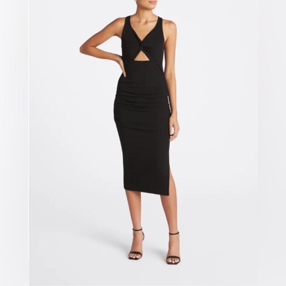 NWT Michael Stars Giulia Dress in Black Bodycon Summer Tank Dress Large